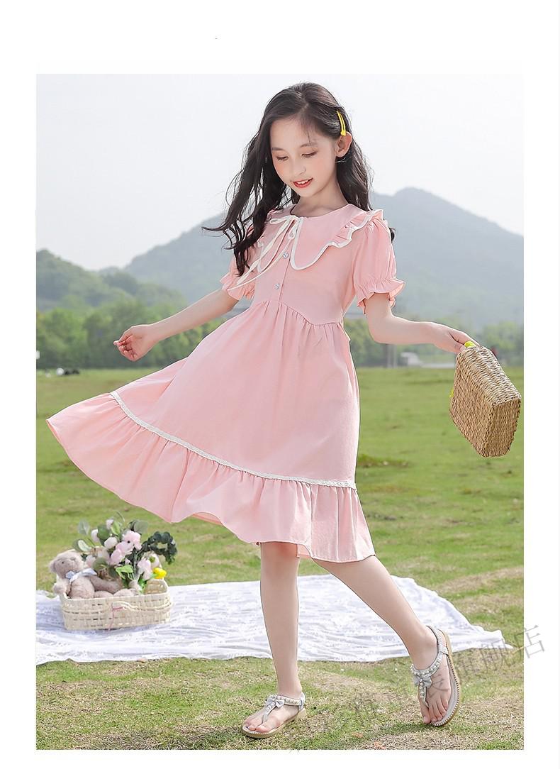 碧彩雅女童连衣裙夏天装8儿童洋气9中大童夏季十岁小女孩棉质公主裙子