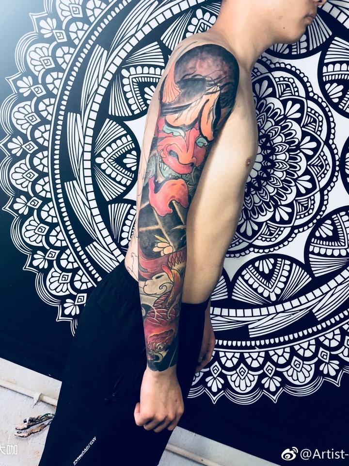 传统花臂_纹身图案手稿图片_姜刘成的纹身作品集