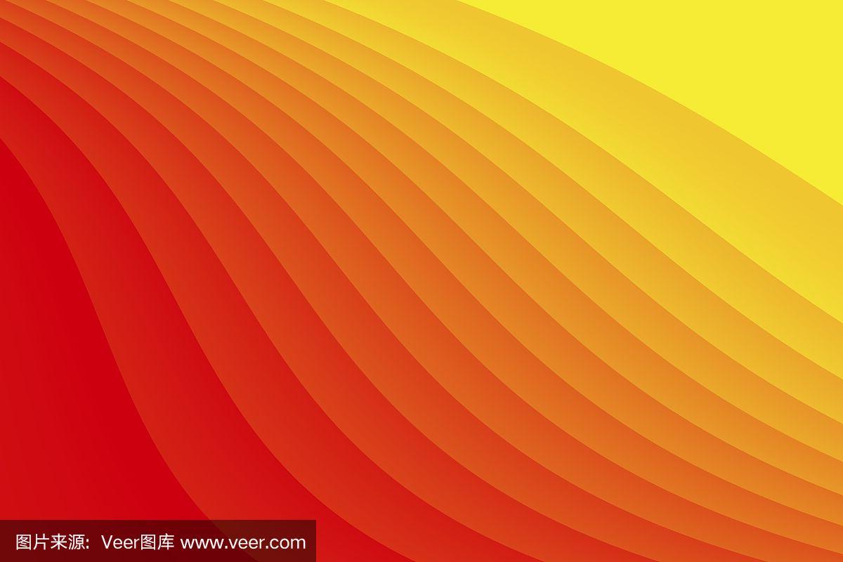 黄红色渐变波