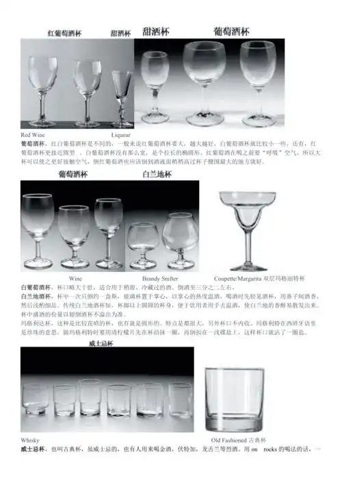 各类酒杯的使用方法