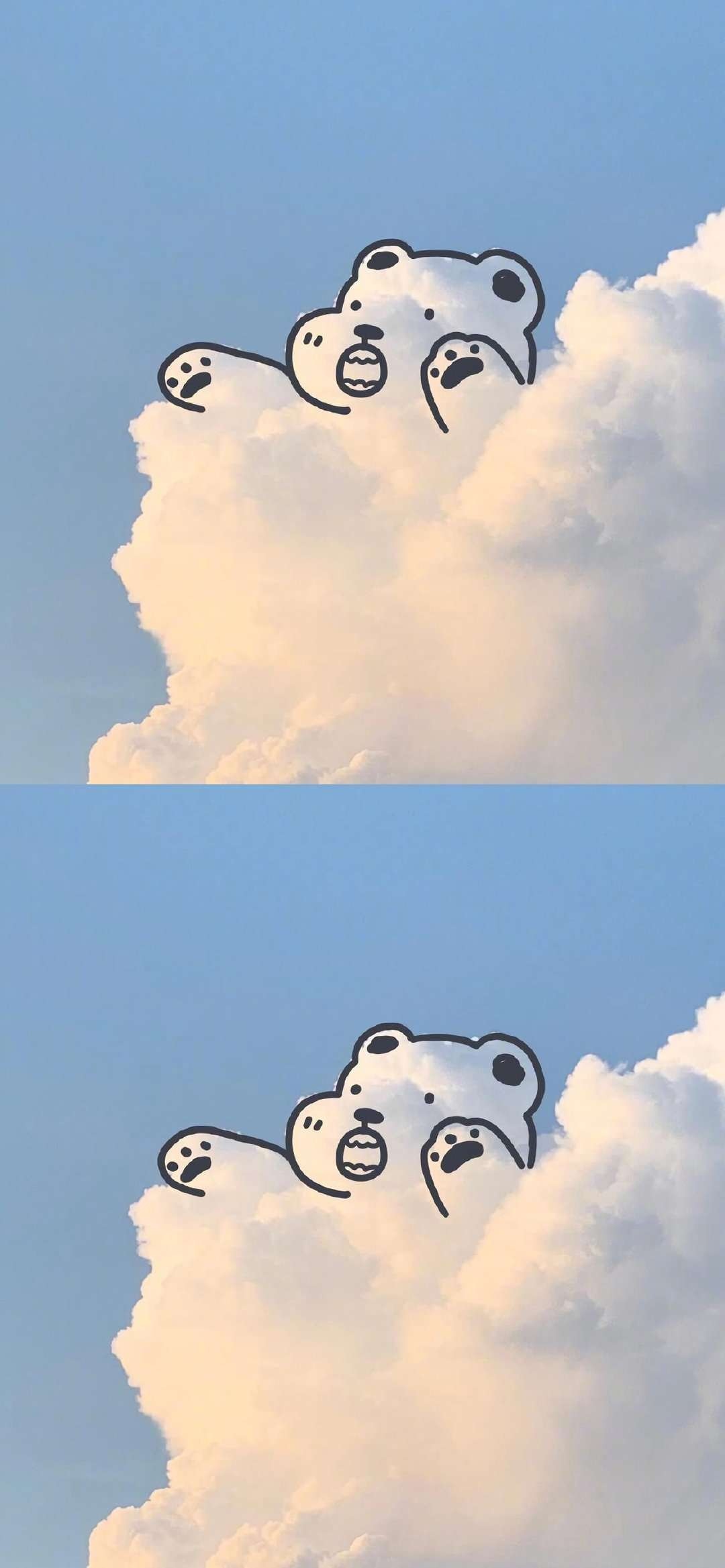 可爱卡通白云蓝天壁纸