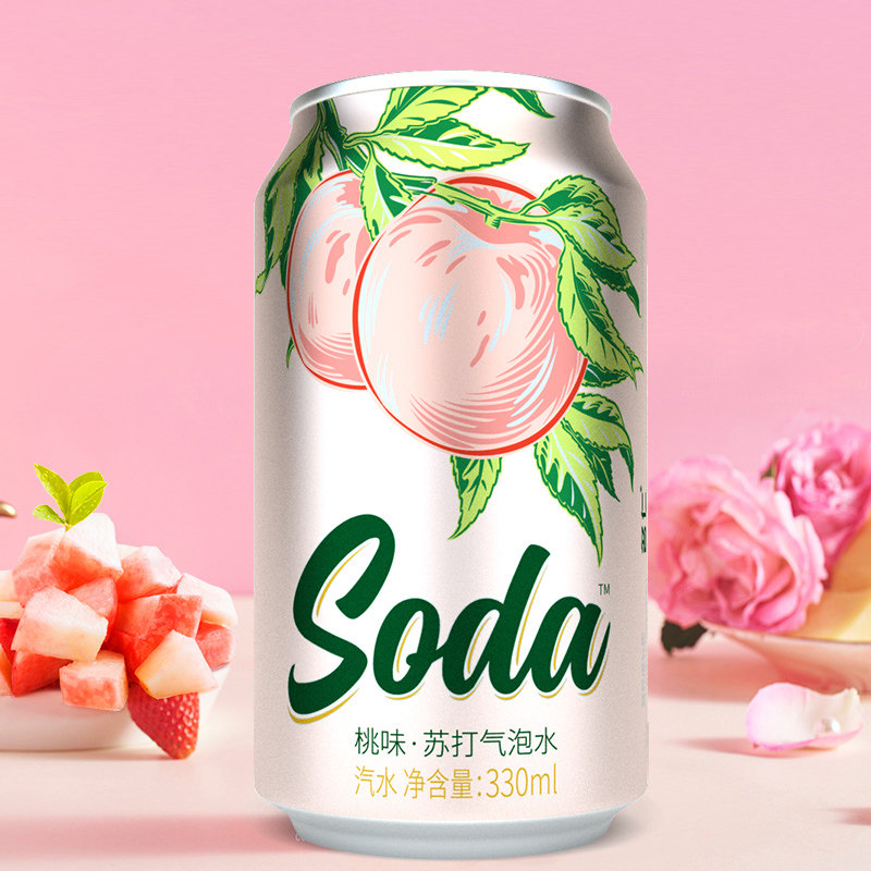 名仁苏打水汽水330ml24罐整箱无糖气泡水蜜桃气泡水