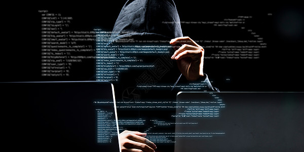 黑客正在编写代码入侵网络图片素材
