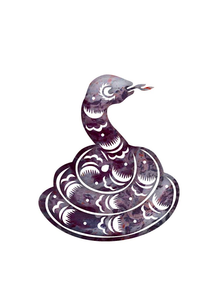 水墨纹路十二生肖——蛇