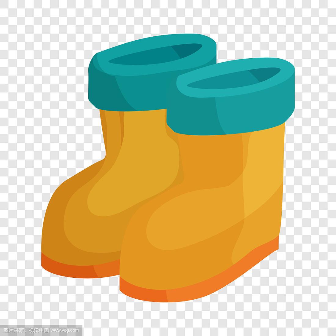 冬季靴子图标卡通风格