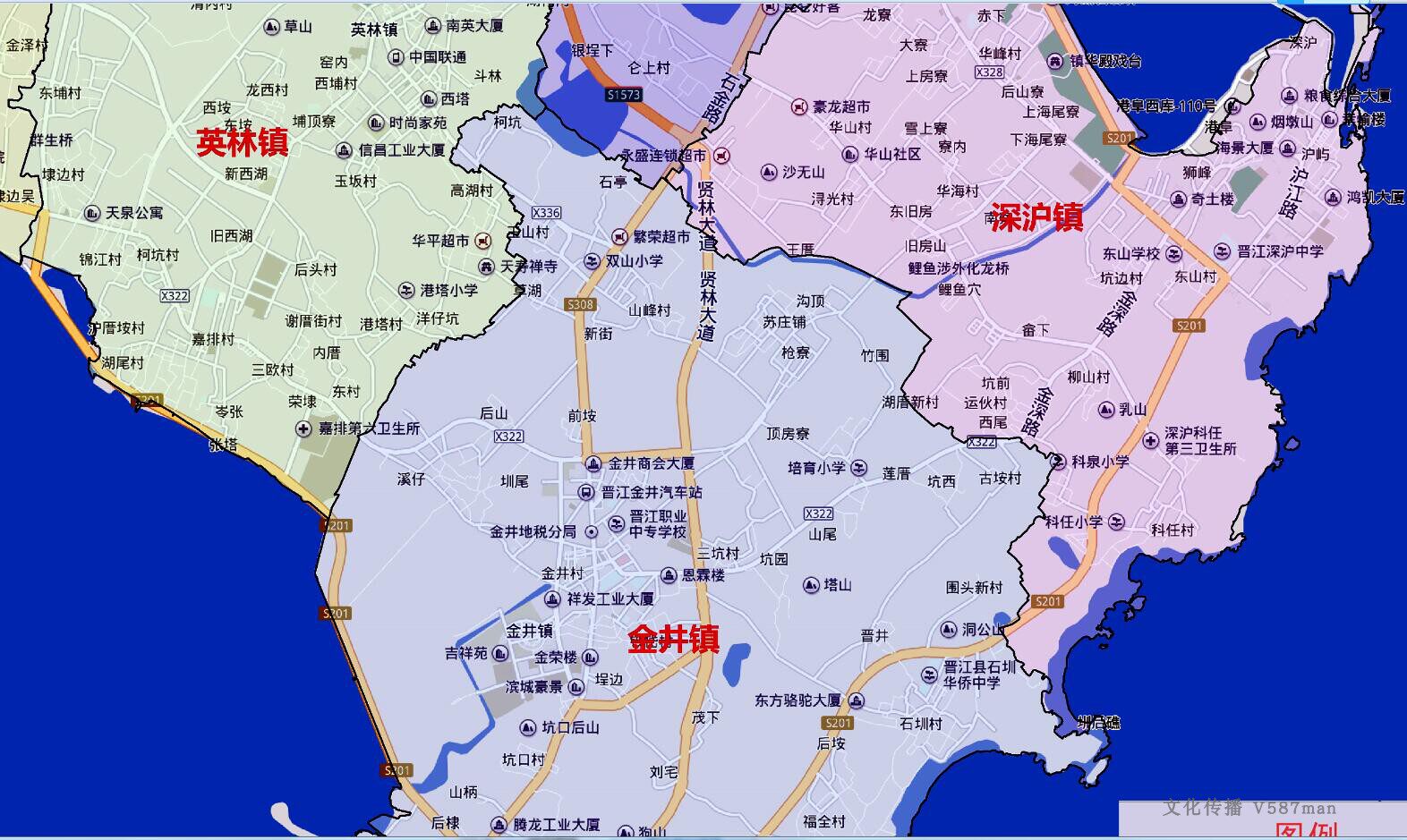 2021年3月福建泉州晋江市百度行政交通旅游乡镇地图其他办公