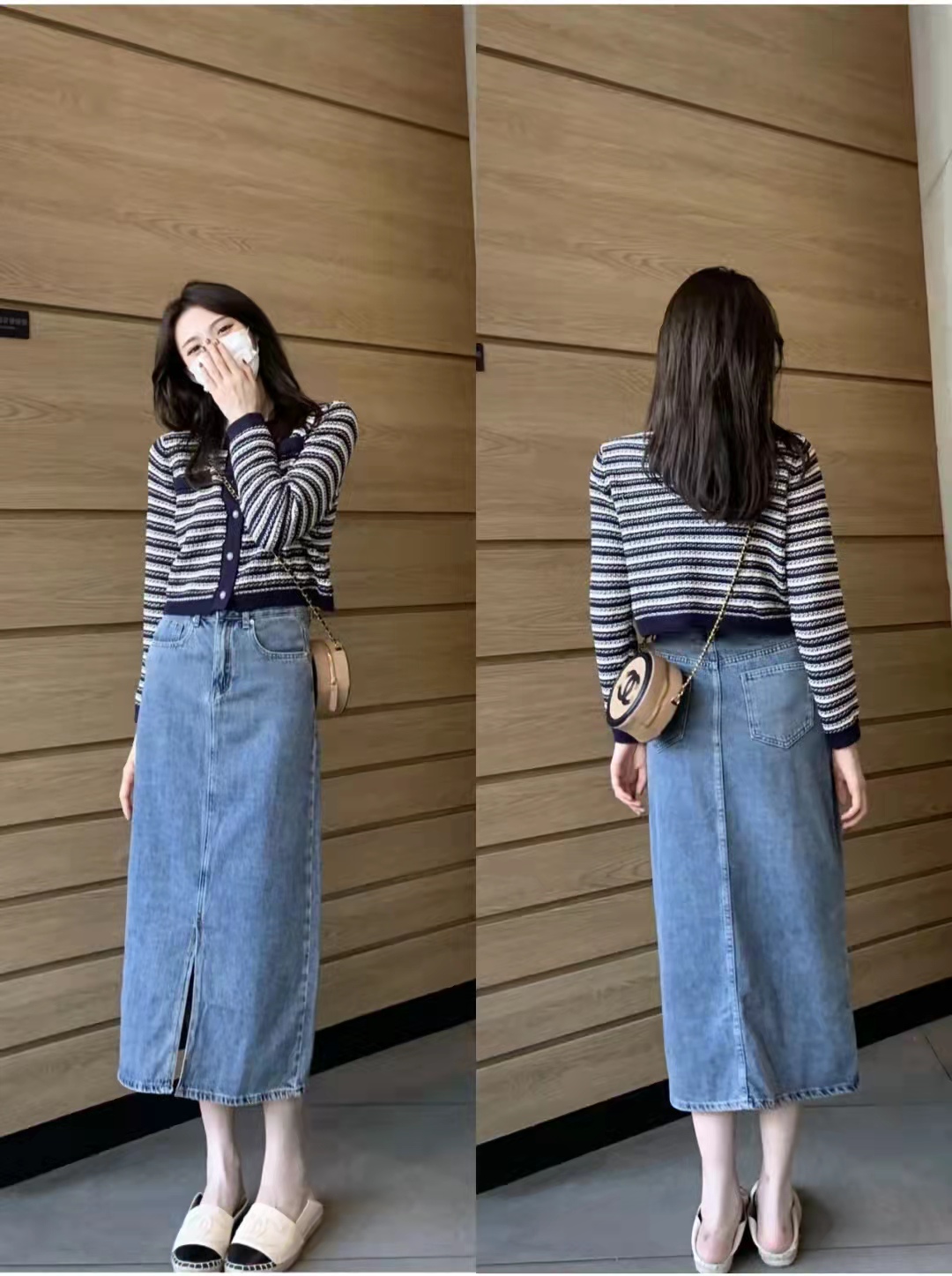 中长款的牛仔半身裙怎么搭配才好看