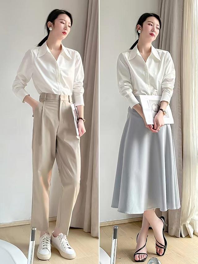 白衬衫,百搭时髦又耐看,每个女生的衣橱都会有的一件单品,不管是搭配