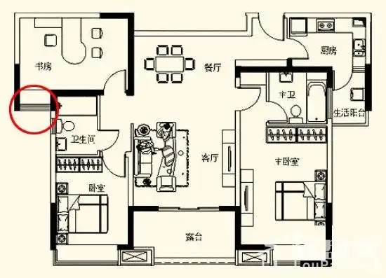 三,窗子   窗子的表现形式是三根线,落地窗,窗户都是一样的,飘窗掠行