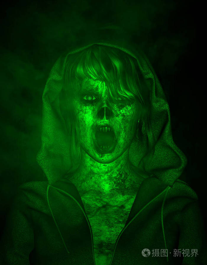 鬼女人, 恐怖背景, 混合介质三维图照片-正版商用图片0zbjp6-摄图新视