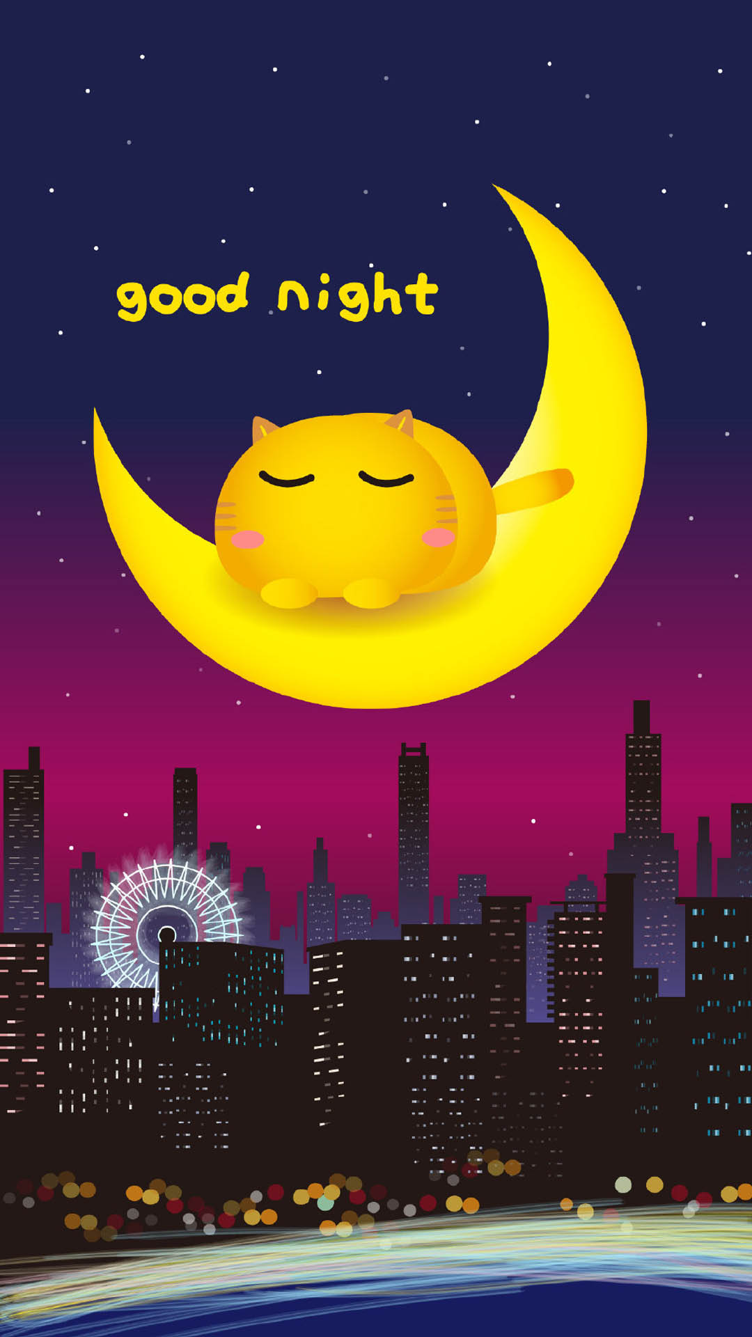 哈咪猫晚安卡通图片手机壁纸