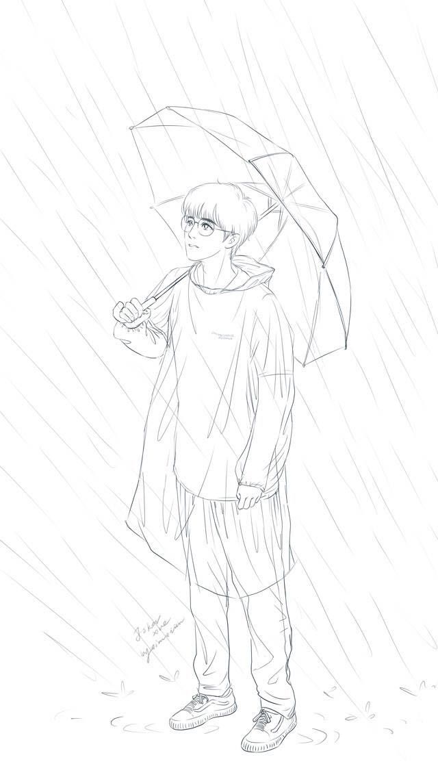 这是我见过最美的风景!雨中撑伞的少年get一下