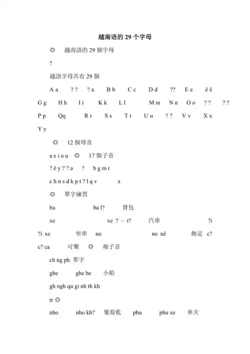 越南语的29个字母_第1页