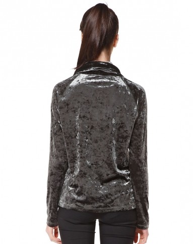 暗灰绿色气质淑女长袖上衣