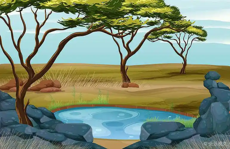 场景_小_水塘_地点_插画_图片大全—全景创意图库(quanjing.com)中国