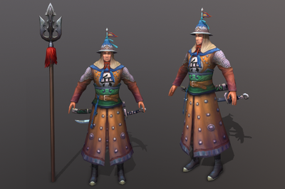 古代士兵 明朝士兵 明军步兵 侍卫 护卫_skjbill作品_人物男人_cg模型