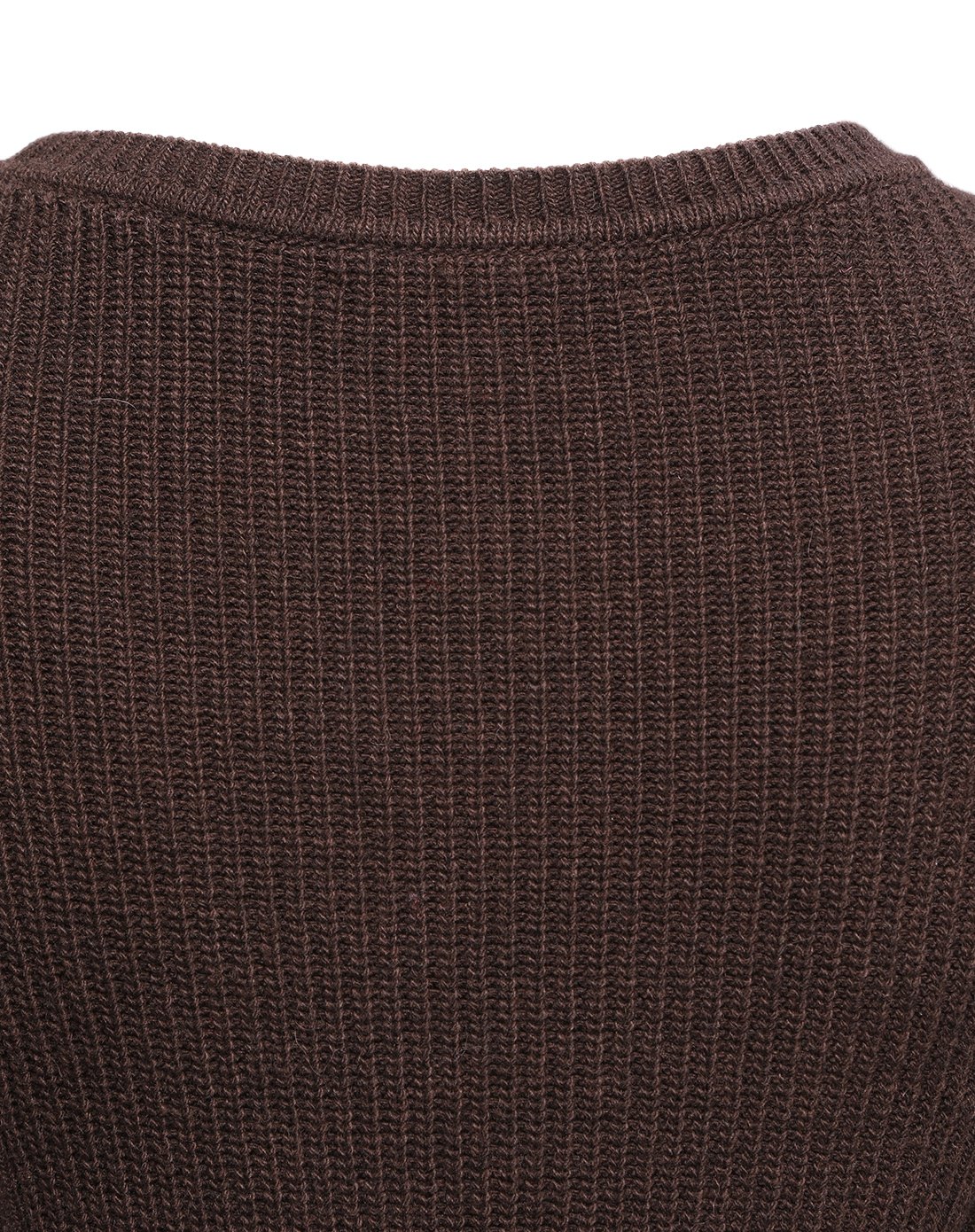 夏姿陈女款深咖色圆领条纹毛衣背心