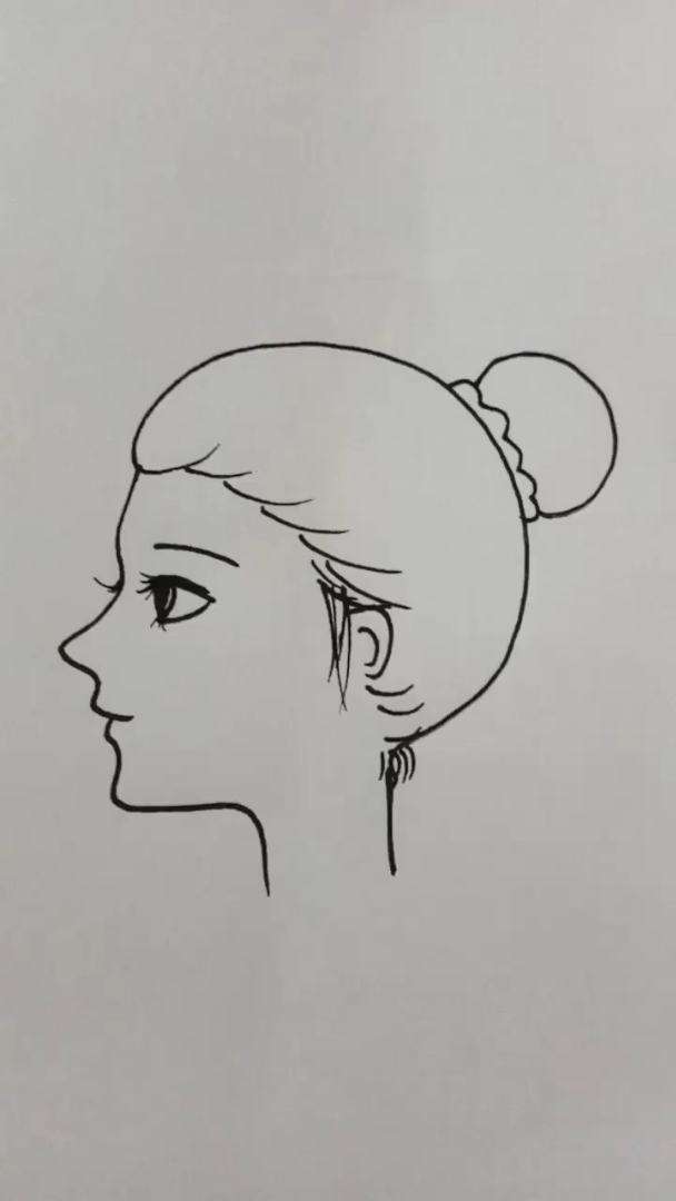 简单几笔画侧脸