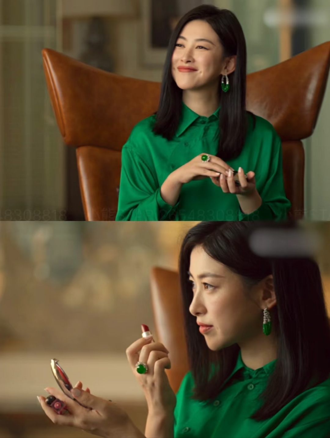 朱珠的胎生气质是帝王绿,也只有刘晓庆能拉升糯冰之美