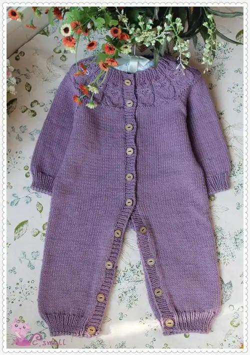 棒针婴幼儿连体衣编织教程