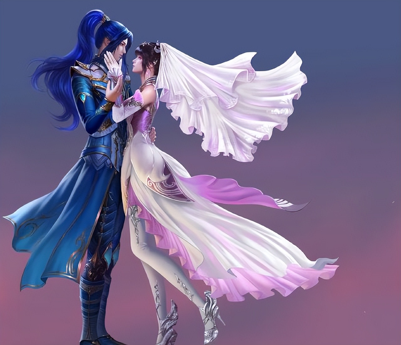 斗罗大陆:唐三,小舞结婚了,唐三搂腰姿势娴熟,画面很美