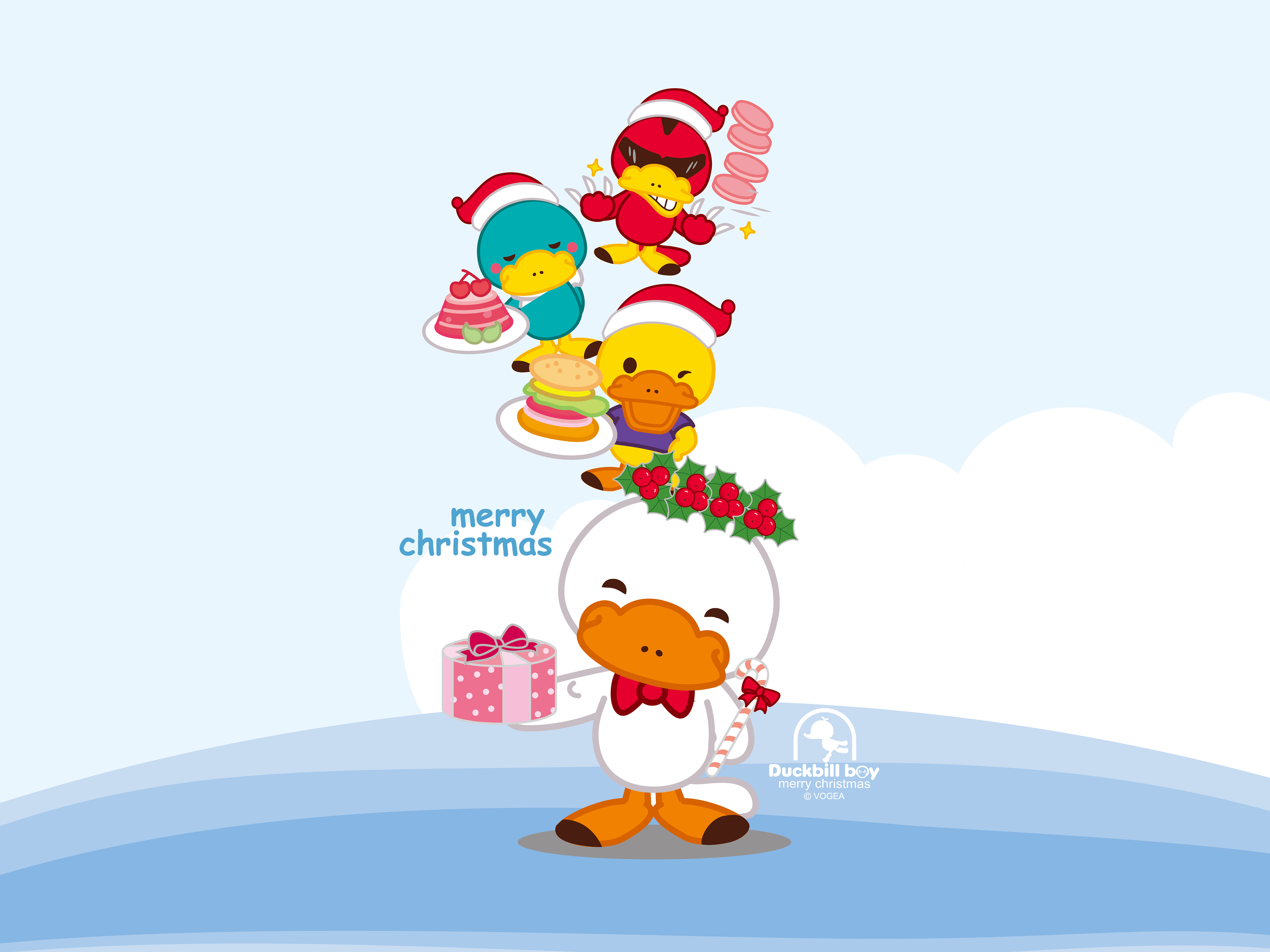 精选鸭嘴兽男孩圣诞主题壁纸