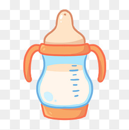 卡通蓝色婴儿奶瓶
