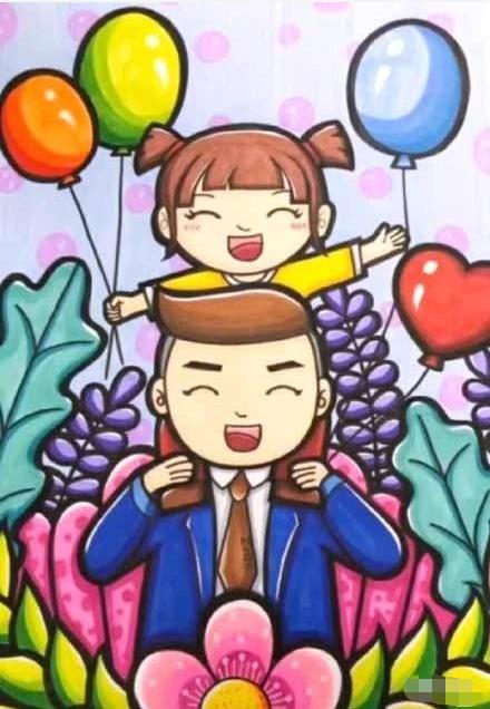 父亲节儿童画,为爸爸准备的暖心小礼物