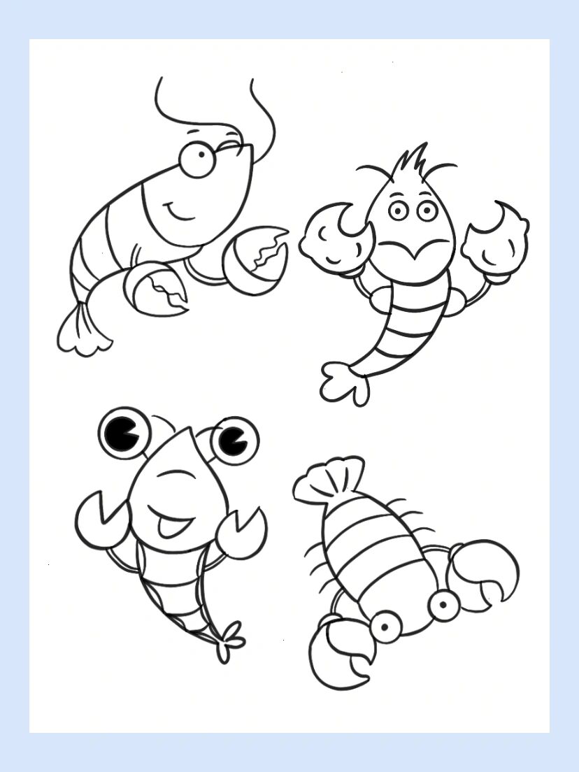 简笔画|动物篇 虾 29/60 麻辣小龙虾 020202