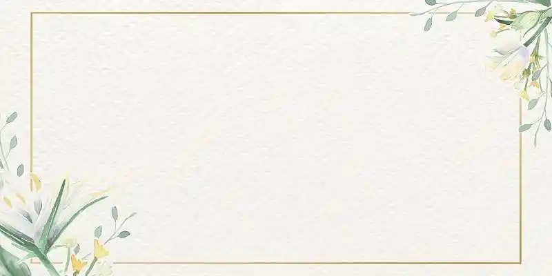 简约风淡雅蓝色花卉细线边框展板背景