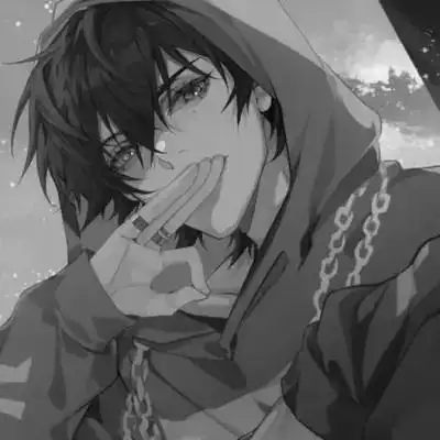 黑白帅气头像二次元男生