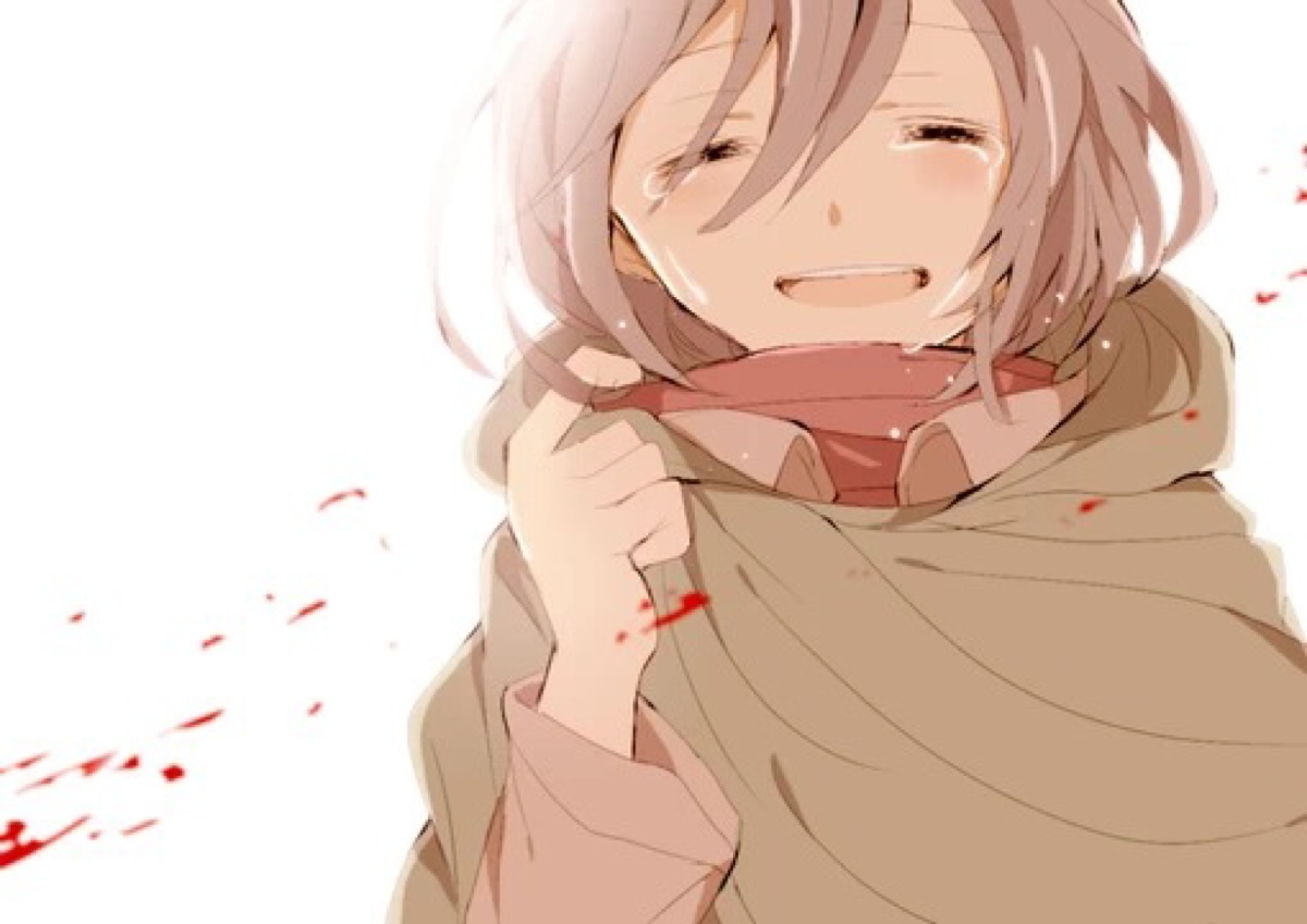 动漫 女孩 笑着哭了