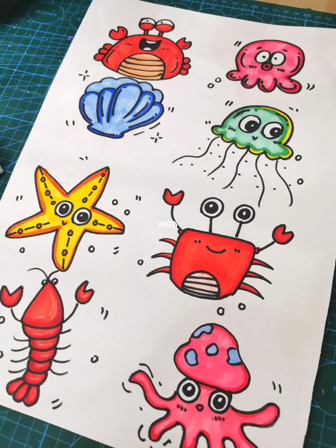 海底动物简笔画儿童画