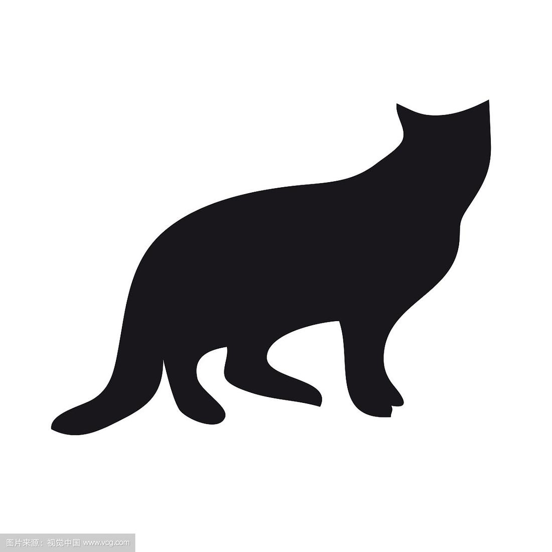 猫的黑色剪影