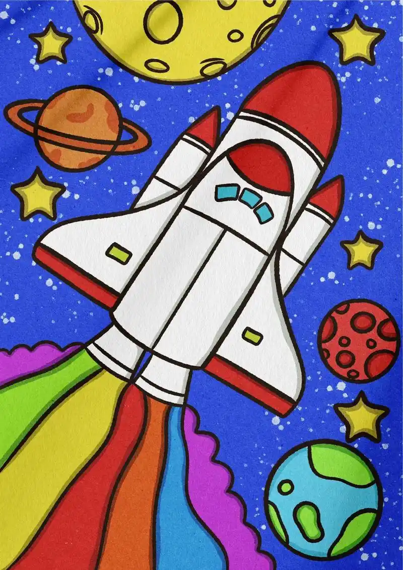 宇宙飞船简笔画.