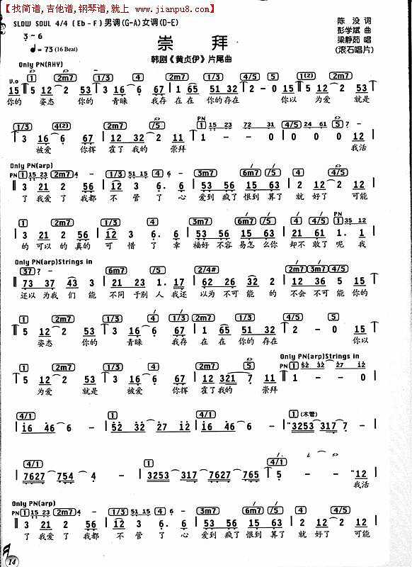 简谱吧 简谱 >崇拜简谱《崇拜》相关视频