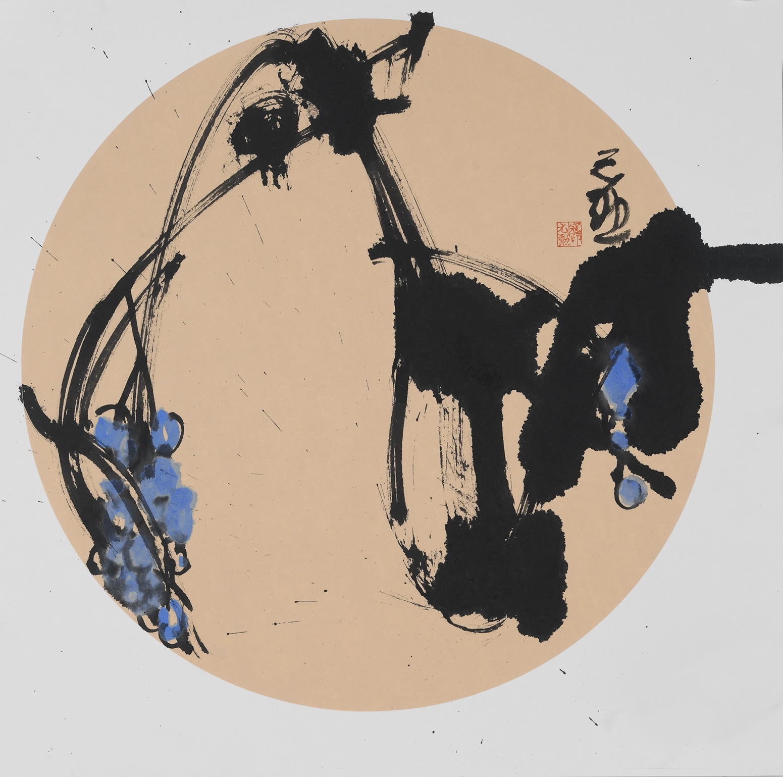 花鸟扇面 40x40cm 2017可见, 寇元勋有酝酿在骨子里的孤独,这种孤独