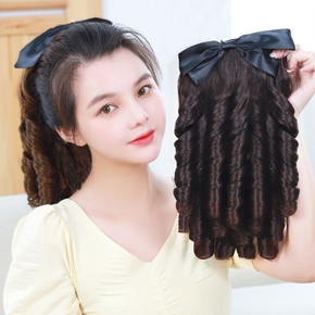 插梳式复古罗马卷假发公主卷宫廷蝴蝶结油条卷旗袍卷发片金粉世家