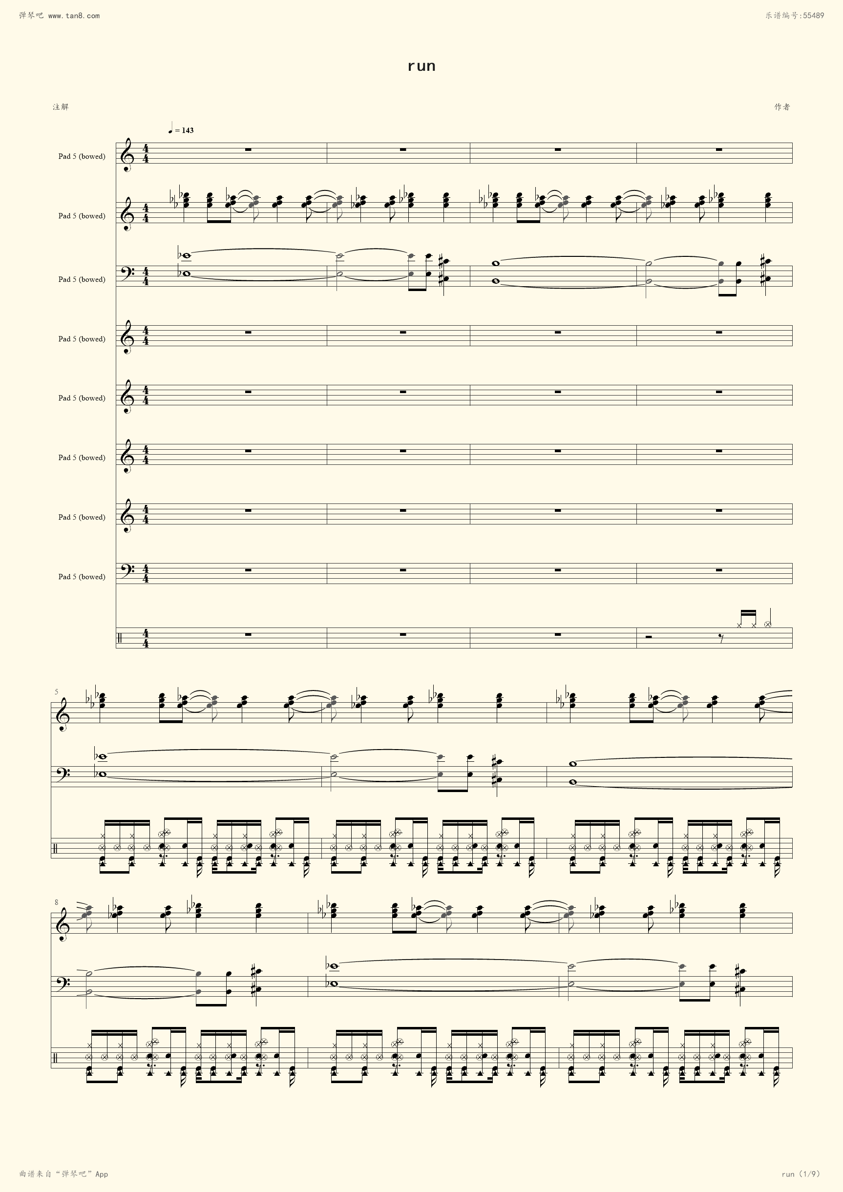 钢琴谱:run(奔跑)