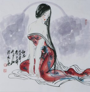 名家 薛林兴 风格【106】写意人物 国画 仕女图 手绘 四尺斗方