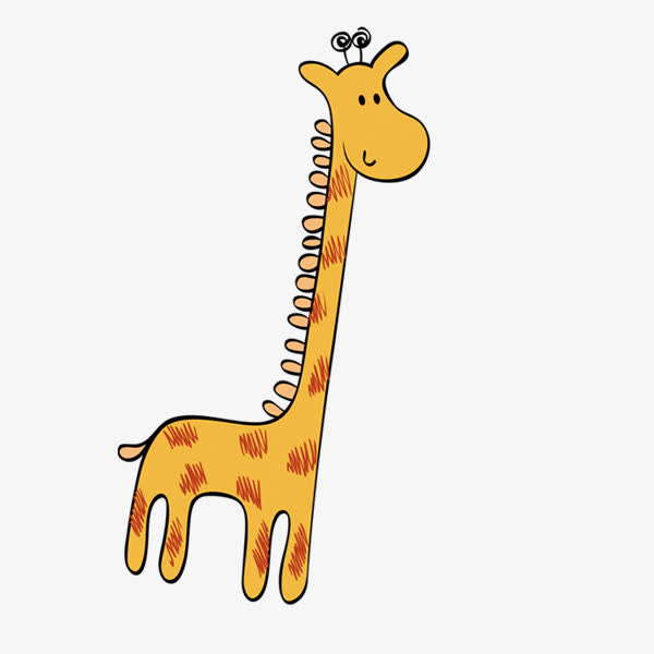 手绘卡通长颈鹿