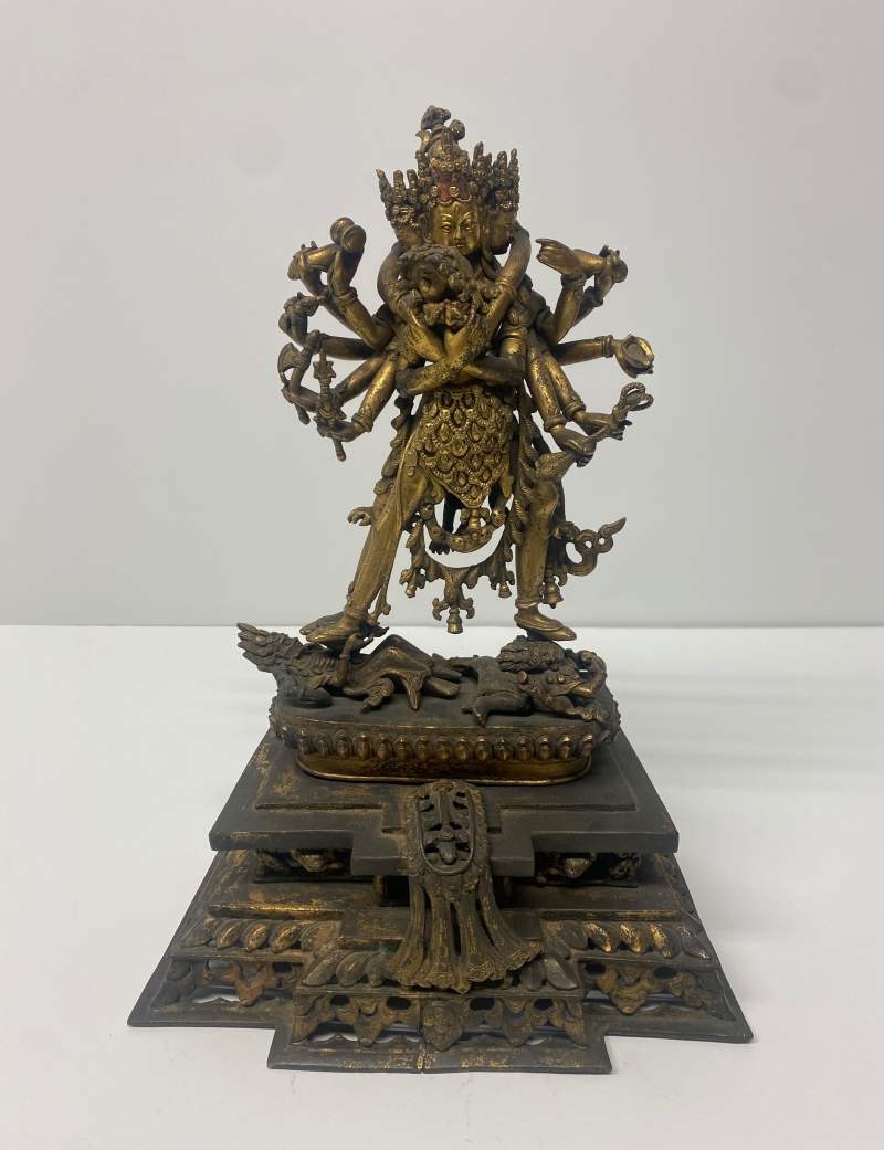 铜鎏金胜乐金刚像(暂定名称).国家文物局供图