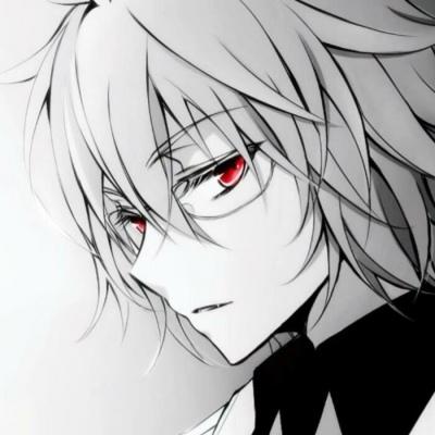 红眼黑白动漫男头卡通头像图片