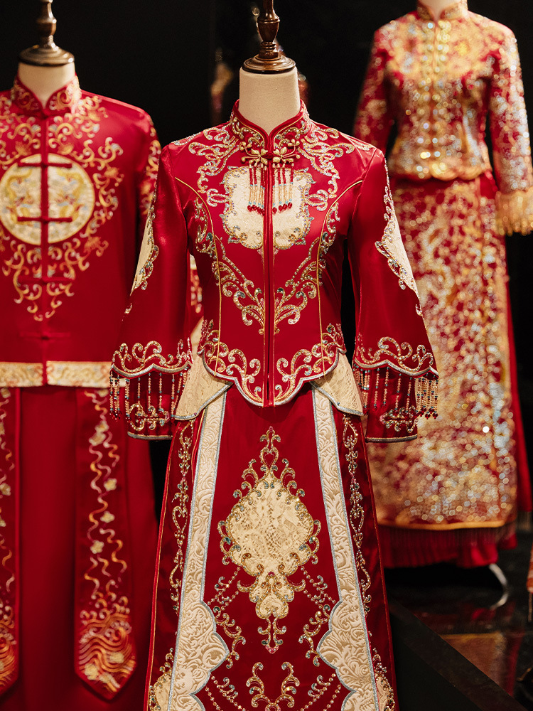 秀禾服2022年新款结婚敬酒服中式婚礼服饰修身龙凤褂秋冬新娘秀禾