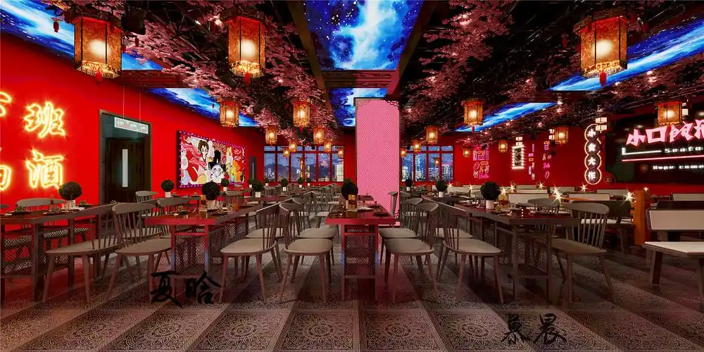 餐饮空间|国潮风餐厅|空间|其他空间|夏晗12 - 原创作品 - 站酷