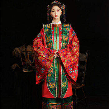 凤冠霞帔整套婚纱明制汉服婚服结婚花嫁古装中式新娘婚嫁嫁衣嫁衣婚礼