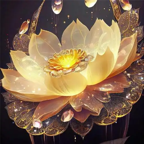 金色莲花好运头像 金闪闪带来好运的莲花头像图片_风水头像_头像屋