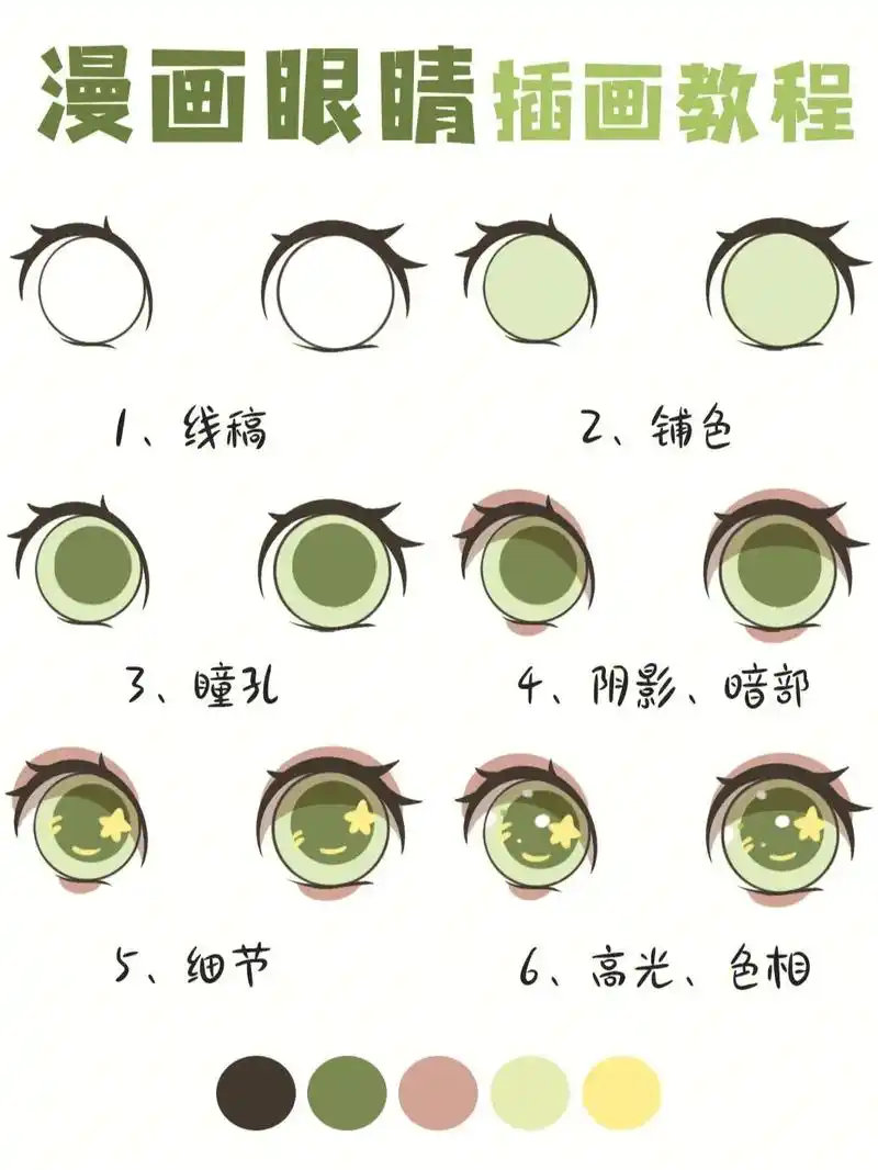 ⑥步教你画q版眼睛|绿色版|||⑥步教你画q版眼睛|绿色版| - 抖音