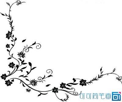 黑白手抄报花边边框图案可可-28kb2在手抄报中间空白的地方画小人花朵