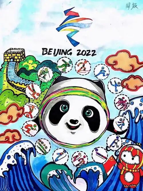 逐梦冰雪心向未来冬奥会主题绘画